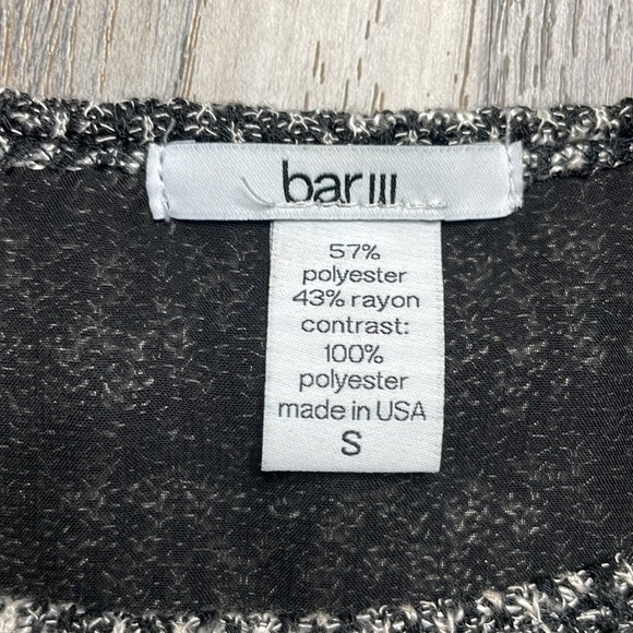 Bar III Black & White Marled Knit Sweater Over Black Sheer Lining, size small - Picture 2 of 10